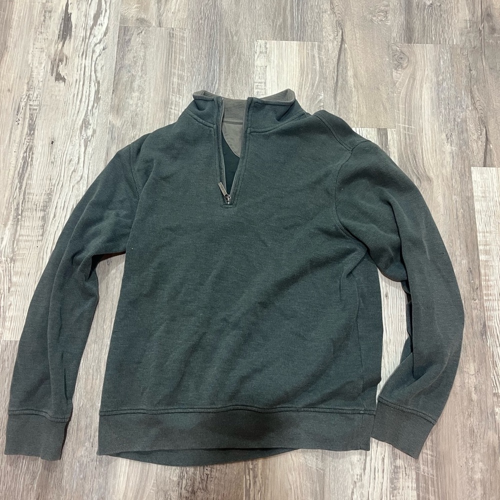 Quarter zip oversized green crewneck